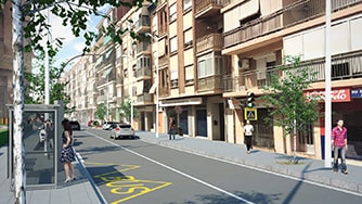 Obra de Mejora del entorno urbano de la calle Camí Reial, cofinanciado con fondos FEDER